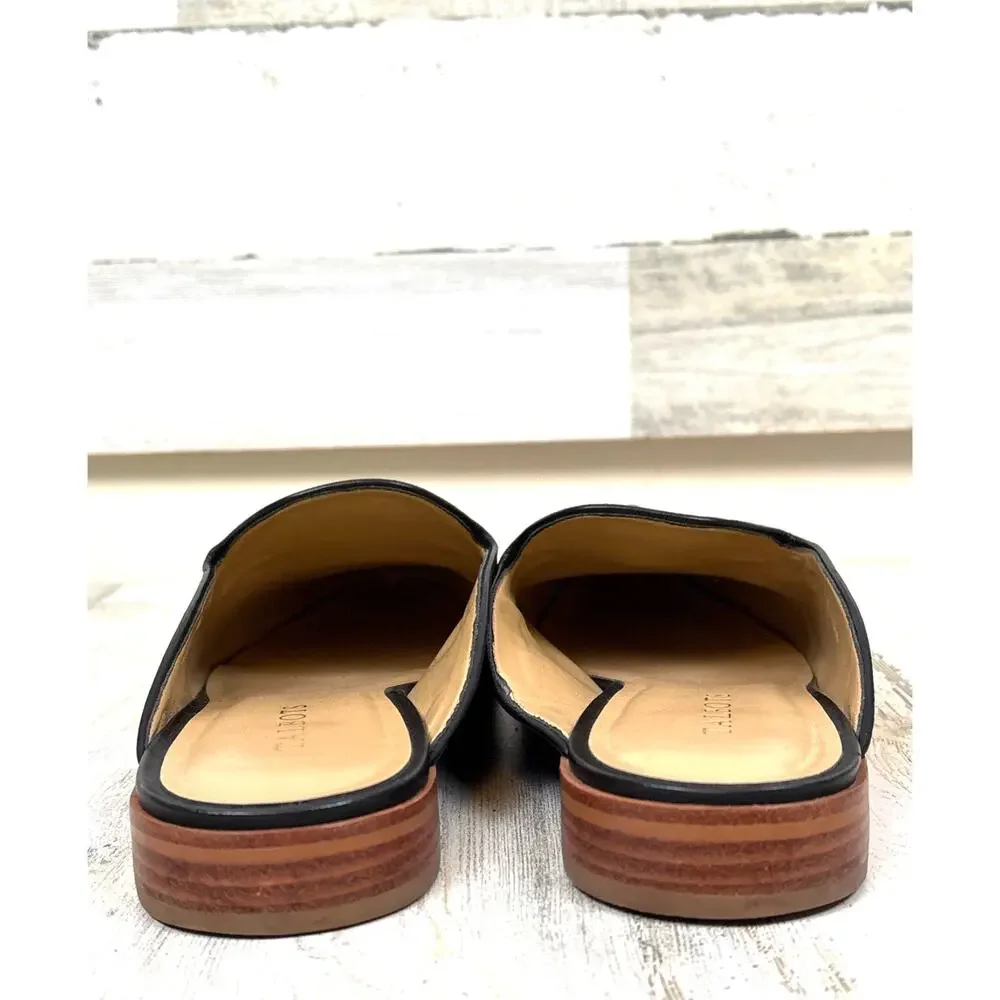 Talbots Leighton Black Leather Loafers Womens 9.5 Slip On Dress Shoes